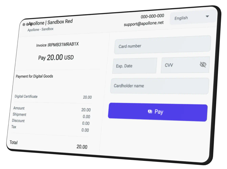 payment page screenshot