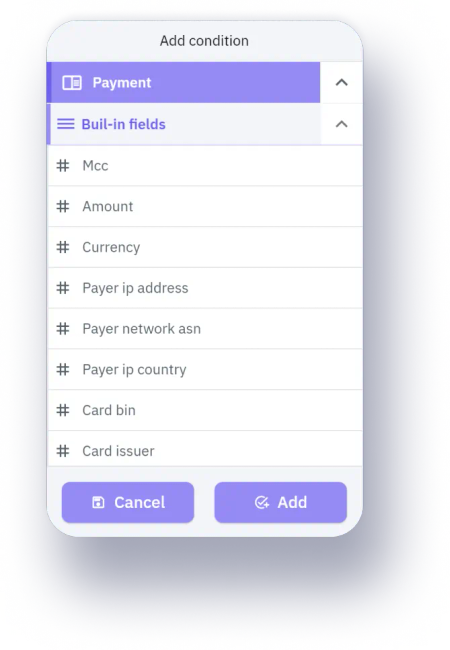 payment processing condition screenshot